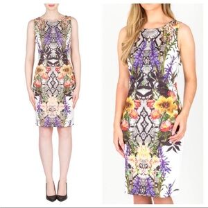 Joseph Ribkoff sleeveless snake skin & floral dress